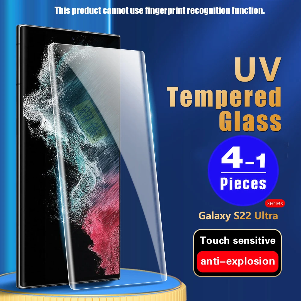 

1-4 шт. УФ защитная пленка стекло для Samsung Galaxy S23 S22 S21 note 20 S20 Ultra S10 plus 10 pro закаленное стекло Защита для экрана