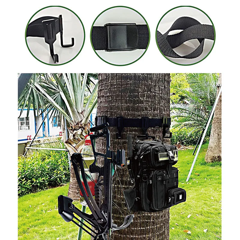 Treestand strap gear hangers with large hooks lightweight multi-hook accessory holder hunting camping hiking tree stand