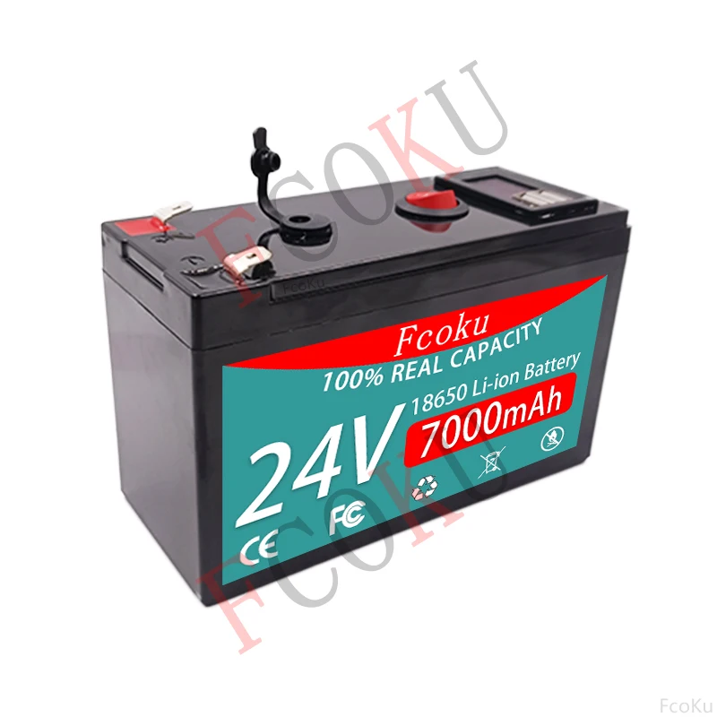 Batería de litio 24V 7AH 18650, utilizada para pulverizador, vehículo  eléctrico, lámpara LED, batería solar, cargador incorporado 30A BMS 25.2V 2A