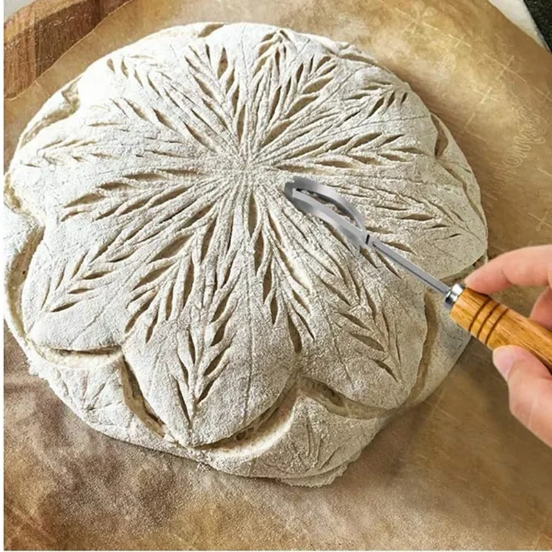 Bread Lame with 5 Blades Bakers Lame Slashing Tool Dough Making Slasher Baking Sour Bread Starter Jar Scoring Knife Razor Cutter baking tool,baking accessories