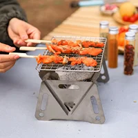Barbecue Grill, Portable Folding Charcoal Grills, Stainless Steel BBQ Tabletop Smoker, Heavy Duty Firepit Grill with Carry Bag f - Image 3