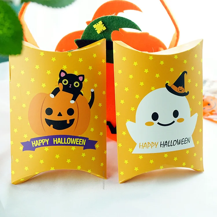 

New 10/50pcs Creative Colorful Pillow Box Kraft Paper Box Wedding Favors Gift Box Halloween Party Supply