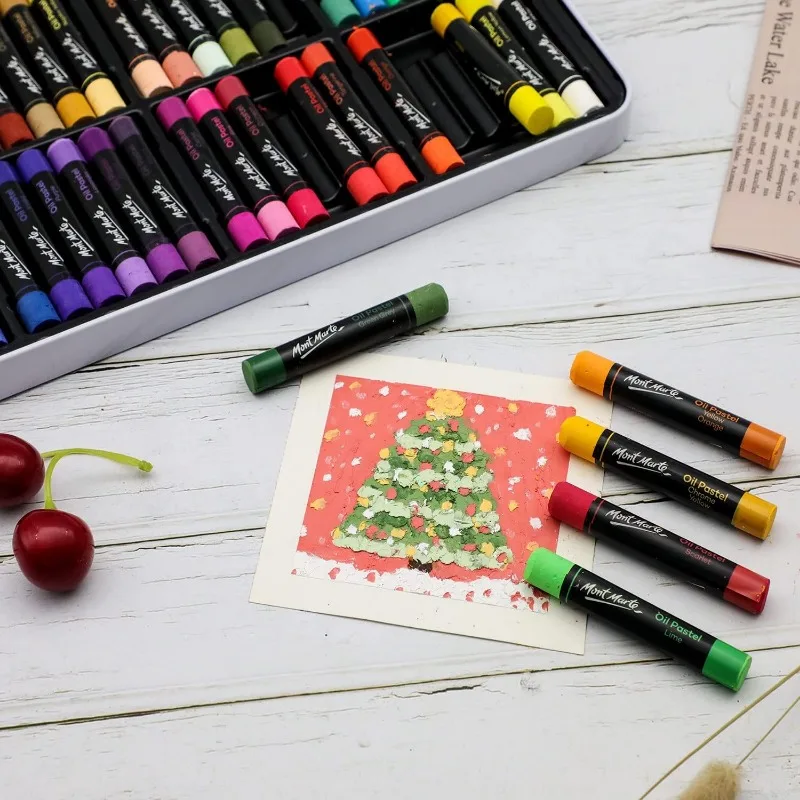 Mont Marte Oil Pastels Signature 12/36/48 Colors Art Vibrant Oil Pastel Set, Great Blending and Layering Coloring and Sketching