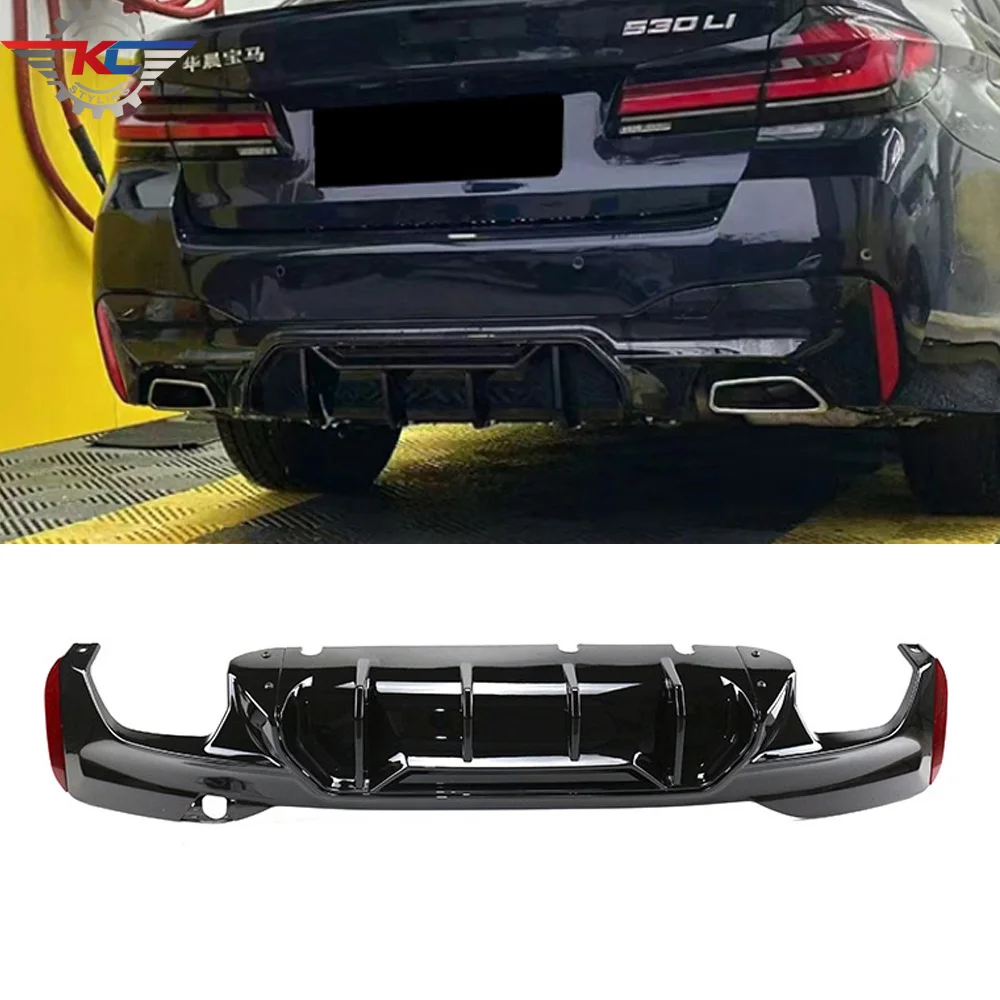 Carbon Look Rear Diffuser Splitter For BMW 5 Series G30 M Sport 2017 ...