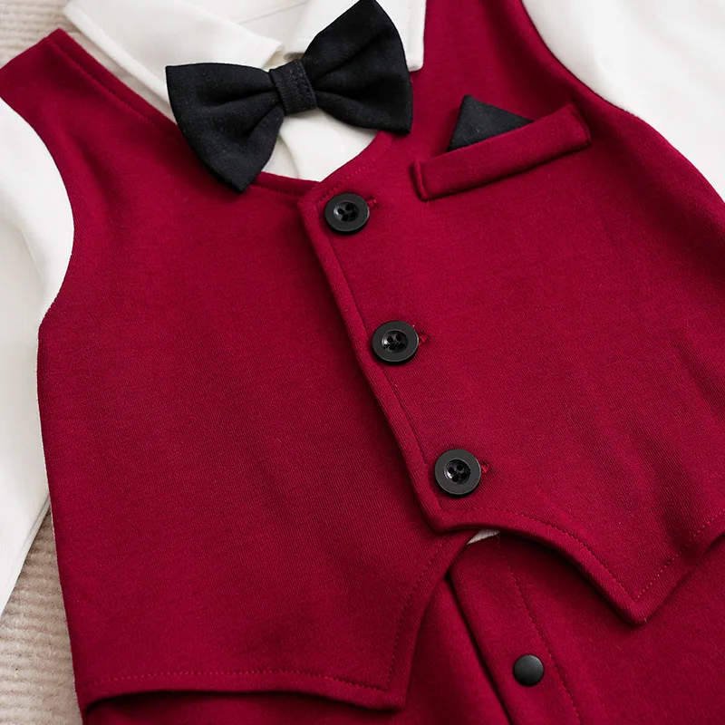 Baby Boys Bow Tie Romper Jacket 4