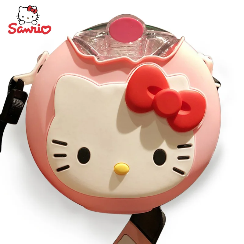 Hello Kitty Straw Flip Lid Cap Wide Mouth Water Bottle Fully Sealed Straw  Cover Cartoon Cute