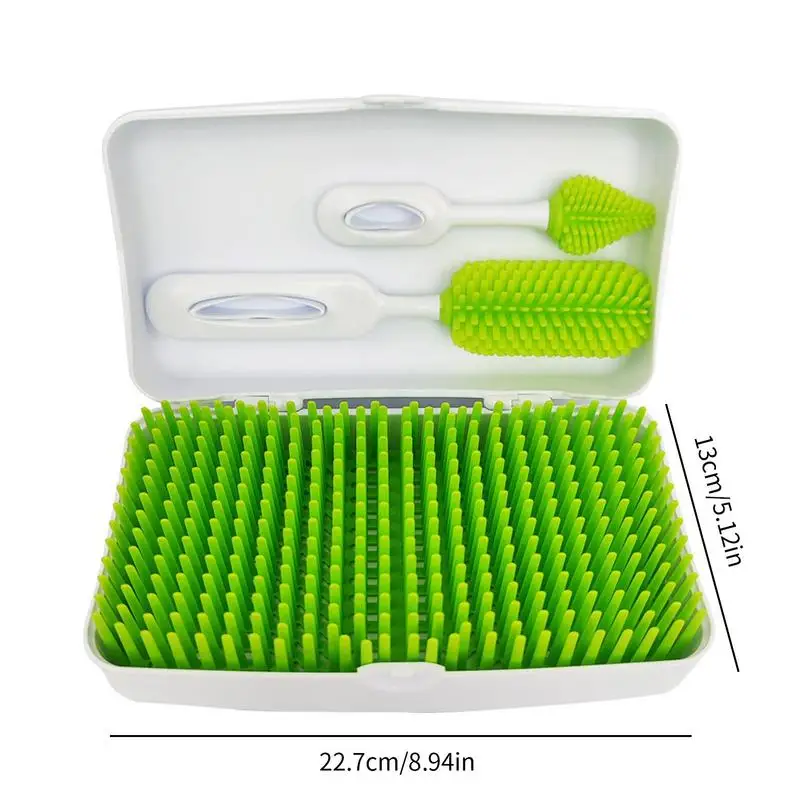 Baby Drying Rack For Bottles Safe Drying Rack Silicone Organizer Detachable Space Saving Dryer With Storage Box For