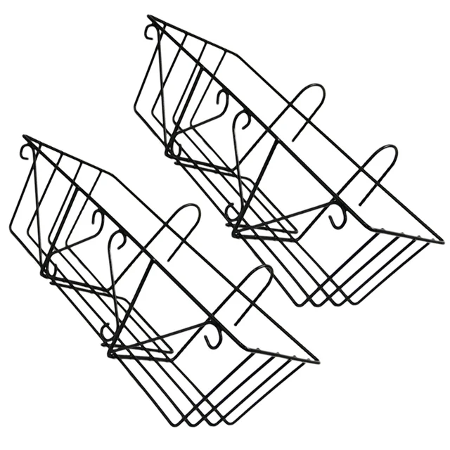 2 Db Erkély Ültetvényes Polc Tartó Virágcserép -Tároló Állvány Tálak Kültéri Ingyenes Szerelt Kerti Kosarak Vasruhák - Image 4