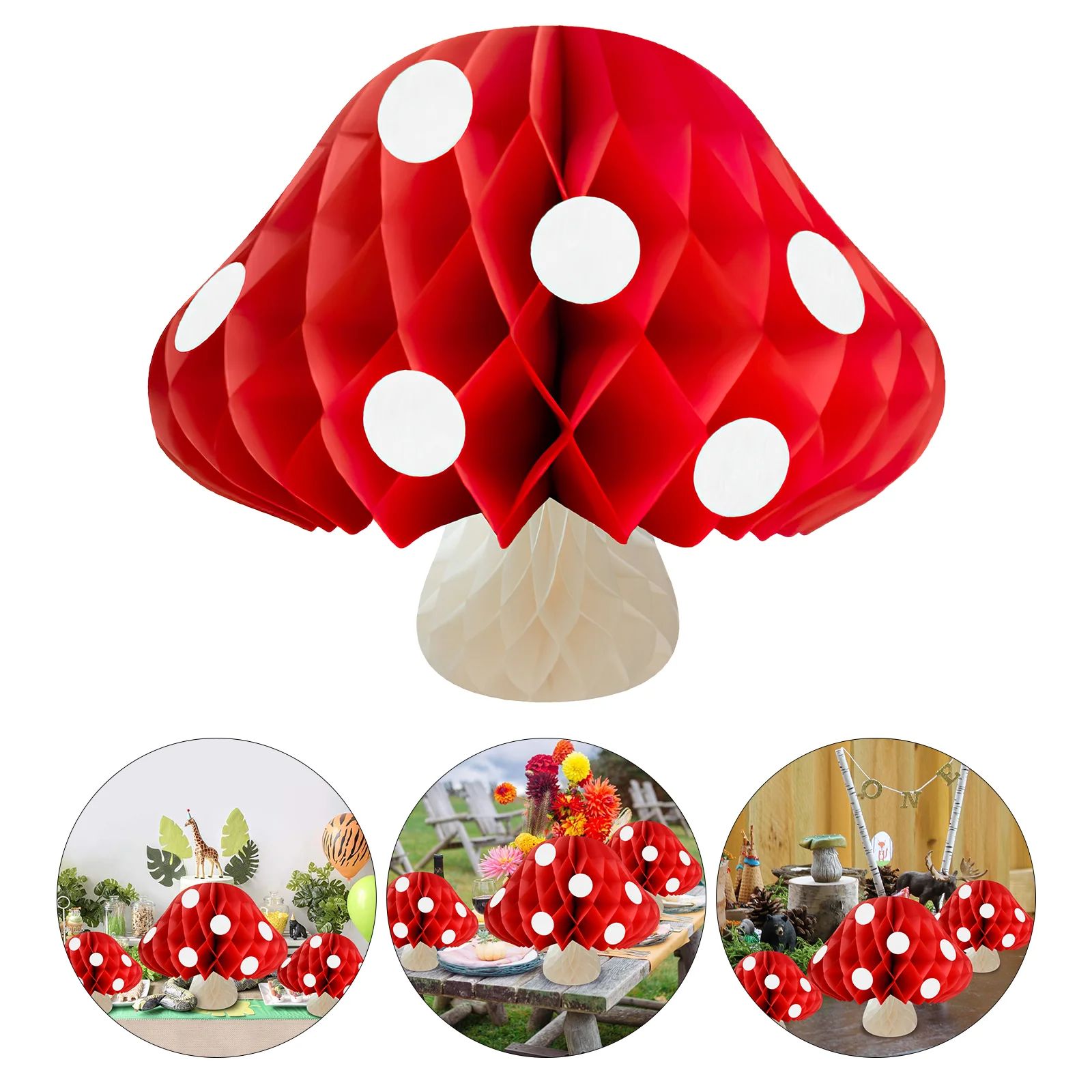 

Honeycomb Ball Forest Party Decor Mushroom Ornament Birthday Decoration Supplies Garden