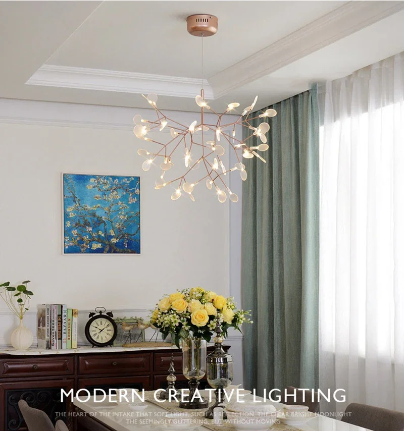 Description Picture 5 of itemTree Pendant Lamp Lights LED Hanging Chandelier for Hall and Living Room Dinning Chandeliers Ceiling Light Rattan
