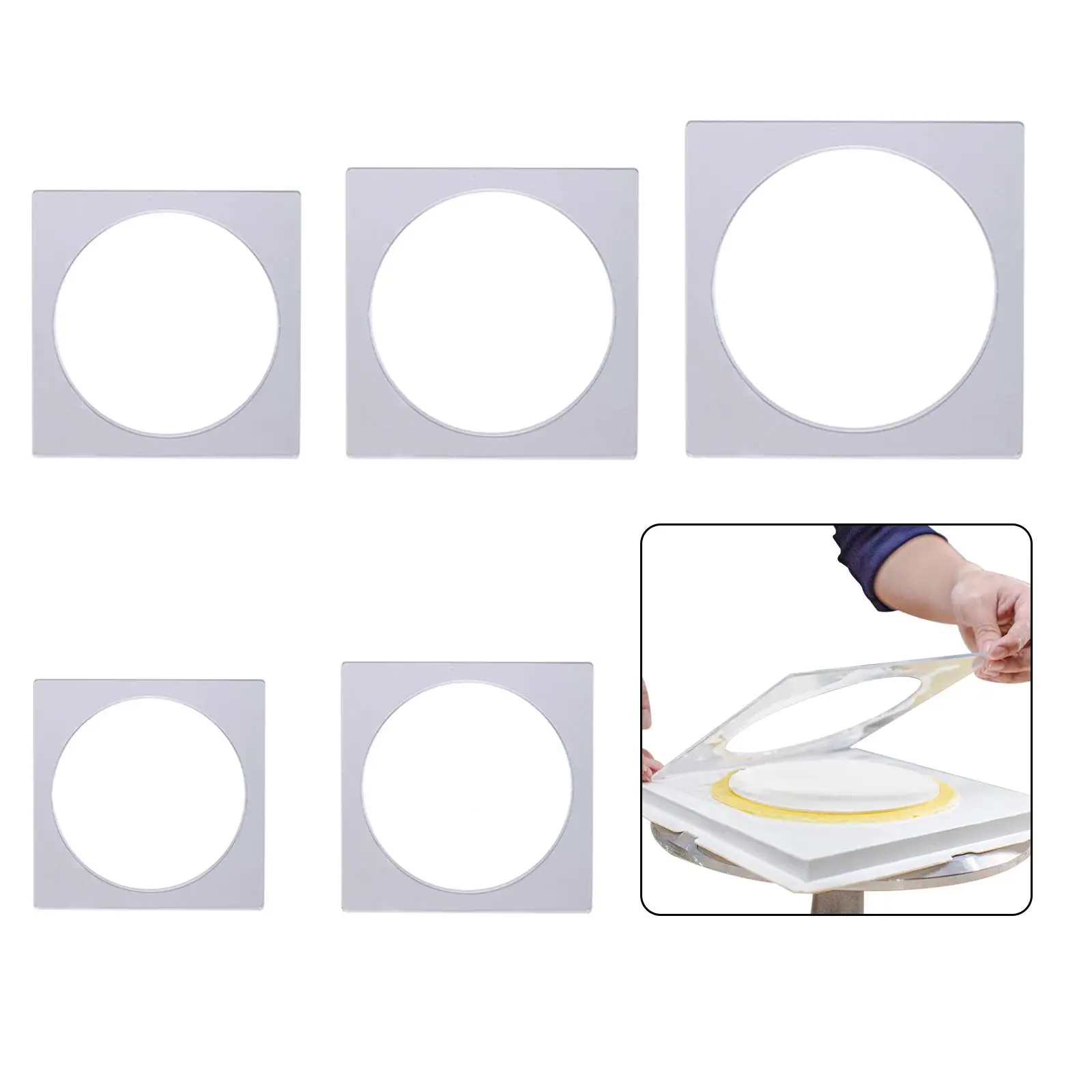 5Pcs Acrylic Pancakes Hand Tool Clear Cake Decoration Tool Pancake Mould for cake mold cake decorating tools cake baking tools cake making tools