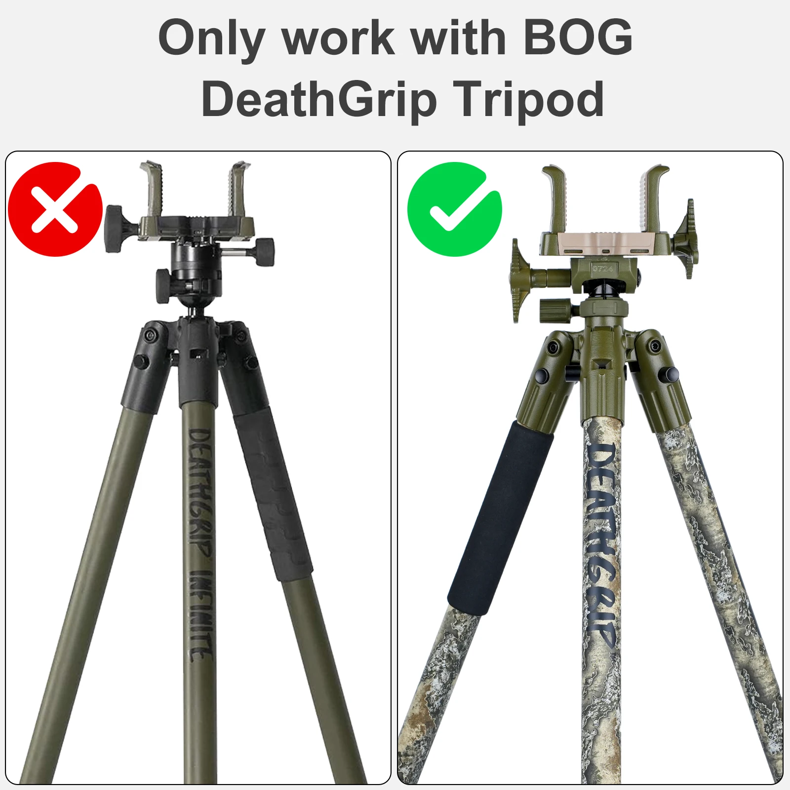 BA5/BQ80 Tripod Adapter Arca Plate COMBO for BOG DeathGrip - 3/8" Converter w Gr