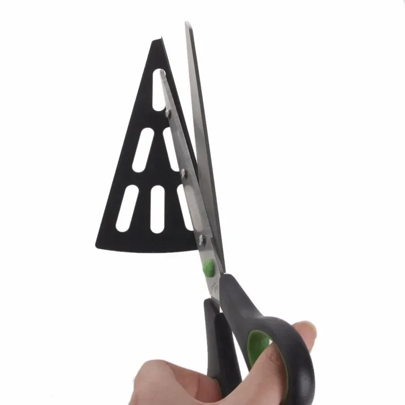 2 In 1 Multifunctional Scissors Pizza Slicer Cutter Server Tray Pizza Shovel Tool Kitchen Cook Gadget Stainless Steel