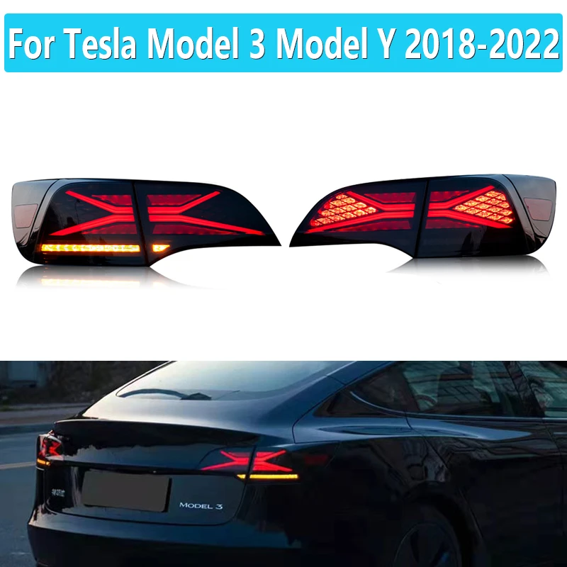 

Автомобильные задние фонари для Tesla Model 3, модель Y 2018 2019 2020 2021 2022, Автомобильный Запуск, анимация, задние фонари X-men, сборка задних фонарей