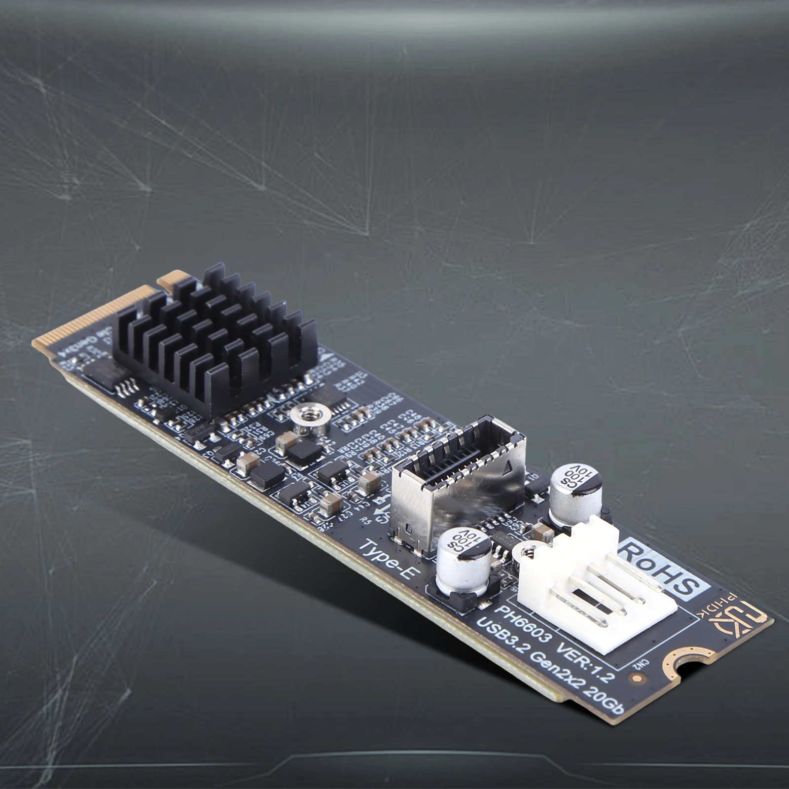 M2 PCIE NVME-타입 E 확장 카드 라이저 20Gbps 고속 M2 NVME-타입-E 어댑터 ASM3242 칩셋 데스크탑 PC용