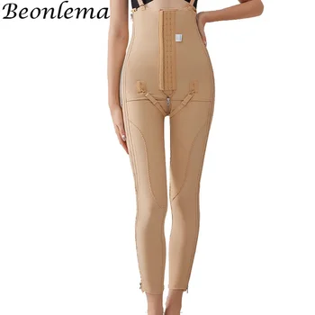 Leggings per liposuzione alla coscia Shapewear per il corpo da donna cerniera per modellare le gambe dopo il parto con apertura sul cavallo mutandine per il controllo della pancia a 3 petto