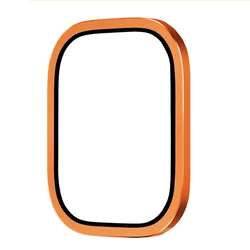 Premium Aluminum Alloy Cover Frame with HD Tempered Glass Screen Protector for Apple Watch Ultra - 49mm (Orange)