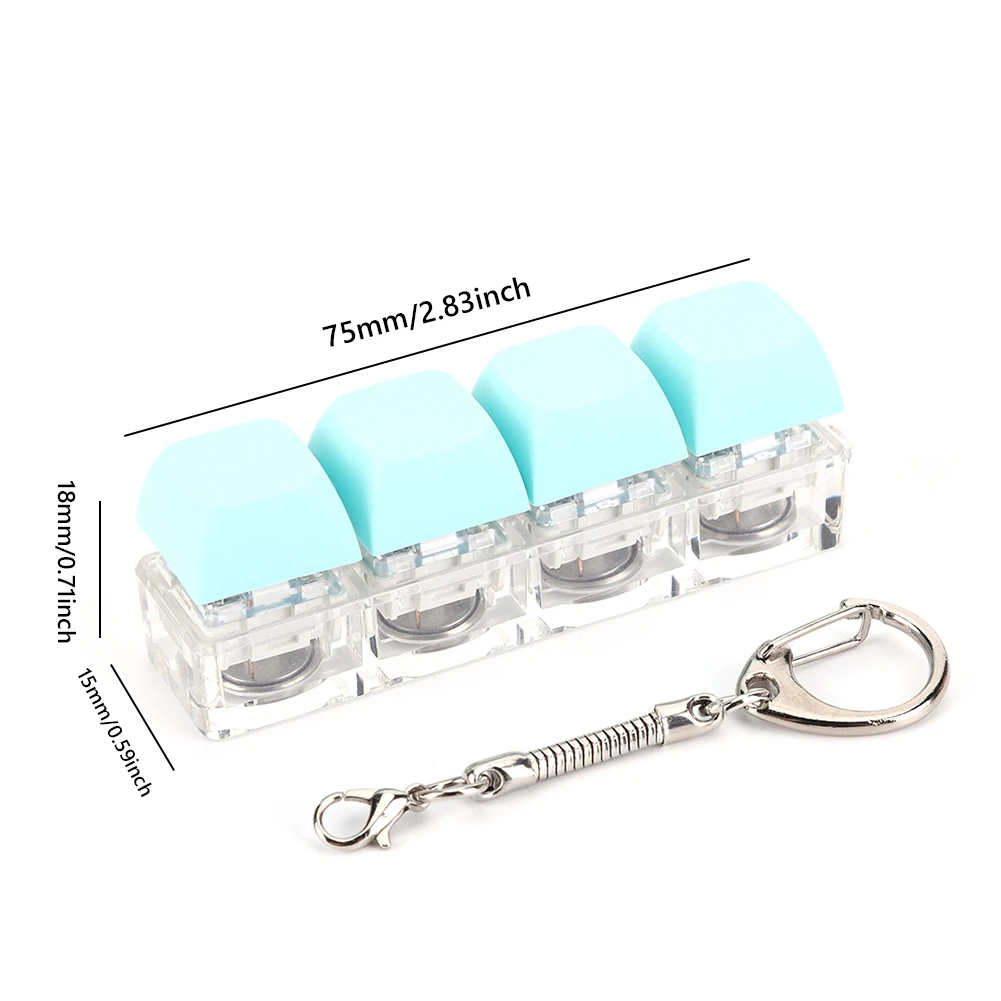 Keyboard Decompression Toys 4 Keys Button Stress Relief with LED Light Keyboard Cube Toy DIY for Adult Gifts To Relief Pass Time