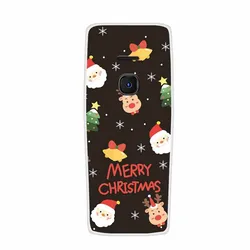 Clear Soft TPU Silicone Animal Back Cover - Marry Christmas Design for Nokia 8210 4G (Pink Green)