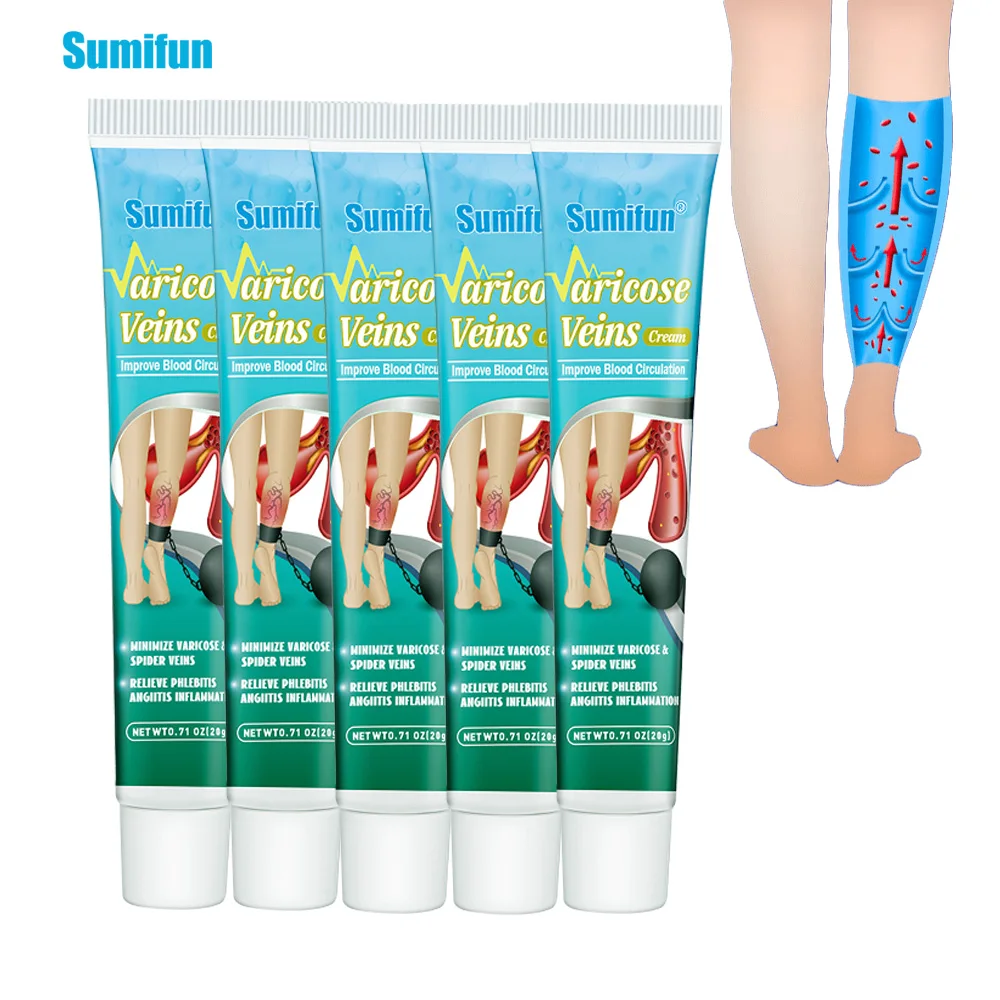 

2/5Pcs Sumifun Varicose Vein Cream Cure Phlebitis Vasculitis Spider Leg Ointment Relieve Dilated Capillaries Medical Plaster