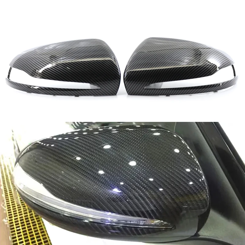 

For Mercedes Benz C E S Class W205 W213 W222 LHD Carbon Fiber Rearview Mirror Cover Glossy Cap Shell 2018-2021 A09981082007992