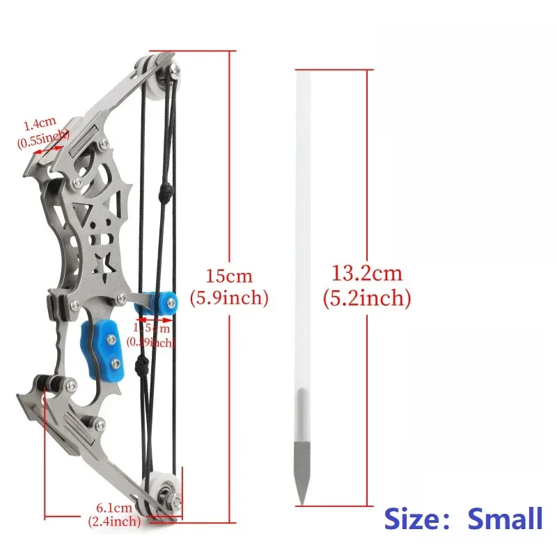 

15cm Compound Bow Small Pulley Bow Arrow Shooting Toy Game Indoor and Outdoor Decompression Bowstring Set