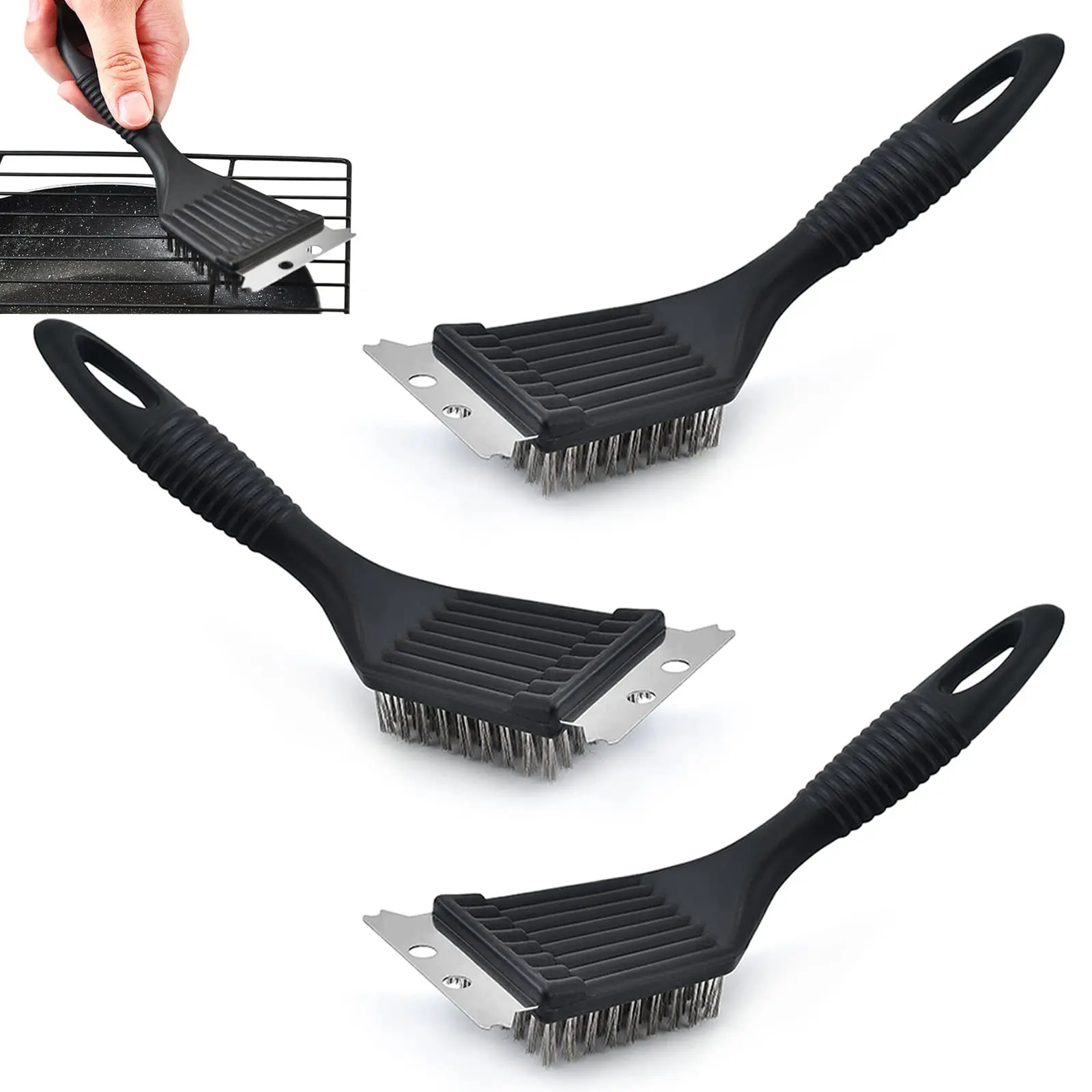 Grill Cleaner Bbq Brush Scraper Safe Restaurant Outdoor Kit Fire Retardant  Kitchen Barbecue Heat Resistant Long Handle Sponge - AliExpress