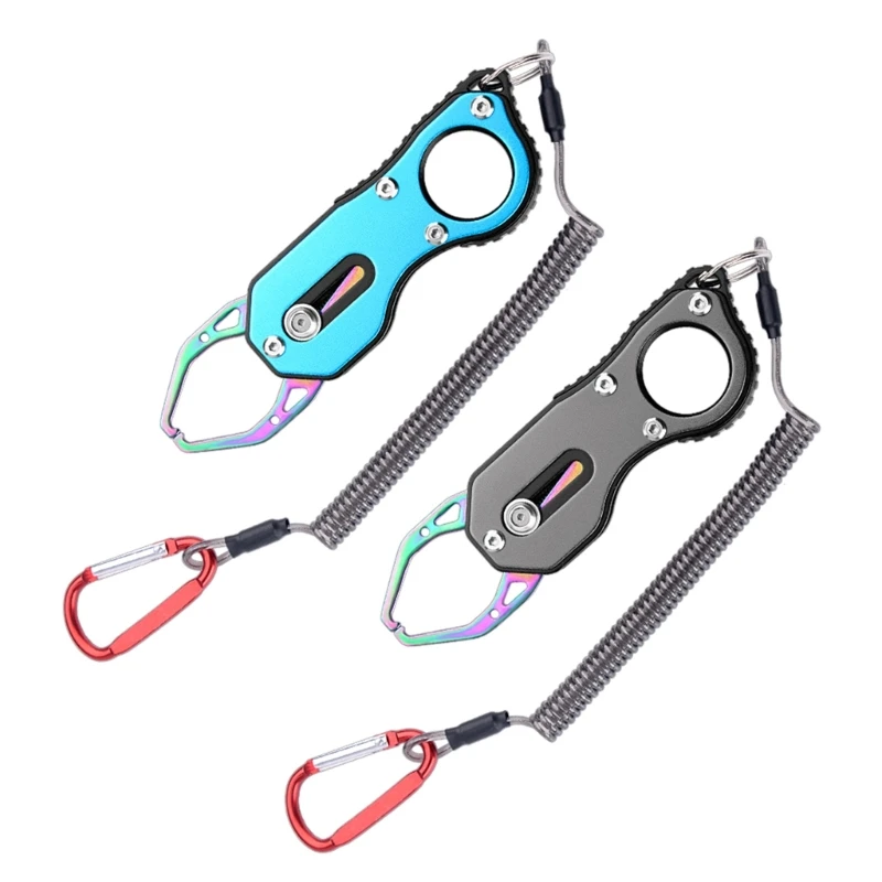 

Stainless Steel Fish Lip Grip Grabber with Anti-Lost Rope Fish Holder Tool