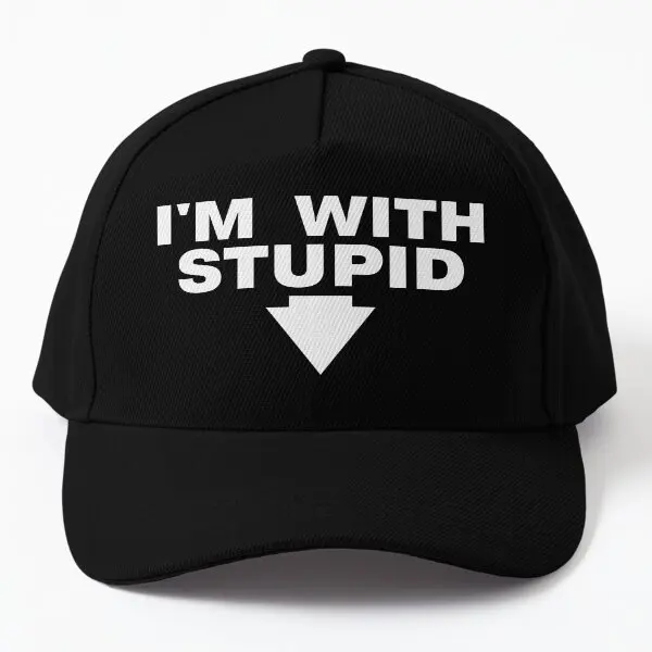 

I M With Stupid Baseball Cap Hat Sun Hip Hop Spring Sport Snapback Printed Casquette Black Casual Solid Color Bonnet Summer