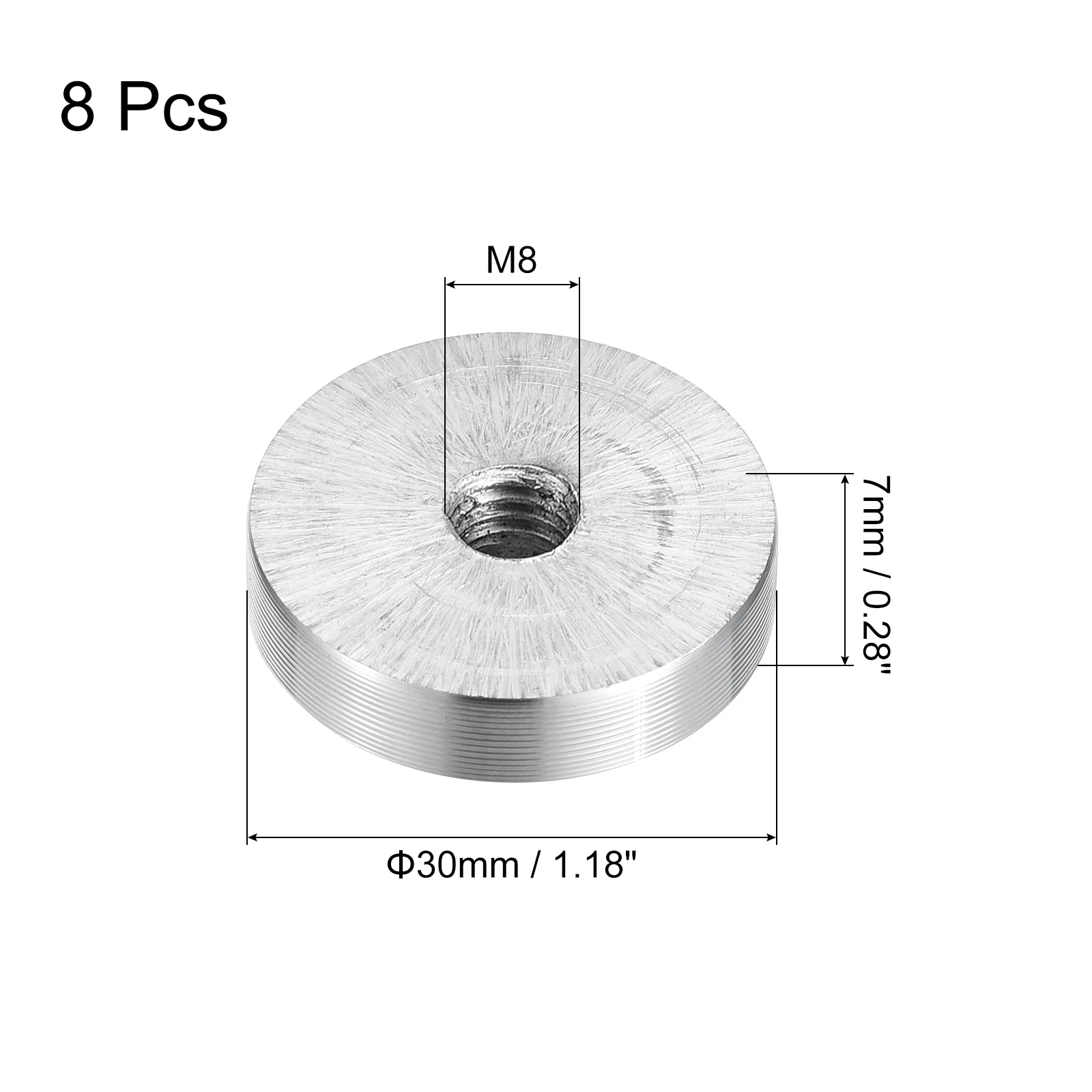 8ks 30/40/50/60mm průměr aluminium disk M6 M8 M10 nitka kolo vzhled sklo stůl kroužek disk káča adaptér hardware