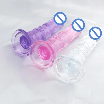 4 Size Realistic Big Dildo Translucent Soft Jelly Fake Dick Vagina Anal Massage Penis Butt Plug Adult Sex Toys for Woman Men 18 4