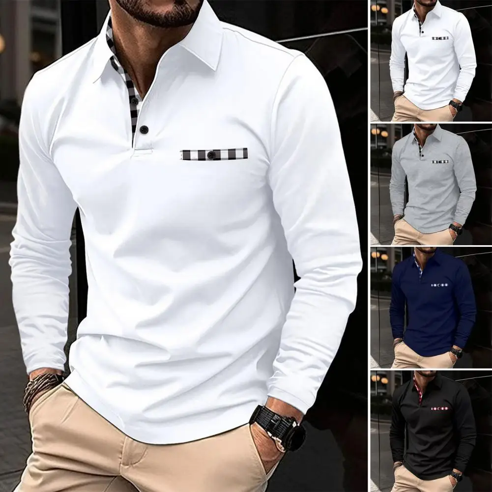 

Мужская приталенная рубашка в клетку, черная дышащая деловая рубашка с отложным воротником, длинными рукавами и пуговицами, украшение для весны, 2019