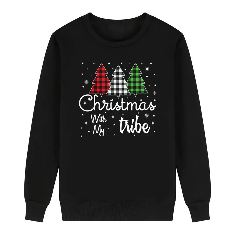 Christmas Tree European-American Sweatshirt Long Sleeve Family Wear New Hoodies Hip Hop Long Sleeve Pullover
