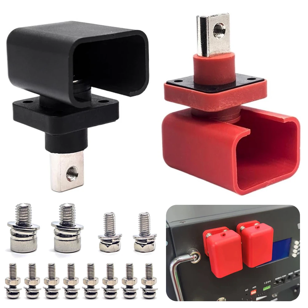 ขั้วต่อแบตเตอรี่200A กล่องเก็บพลังงาน M4 M8 M6แบบจีบสกรูชุบนิกเกิลลิเธียมทองแดงในปัจจุบันสูง 1