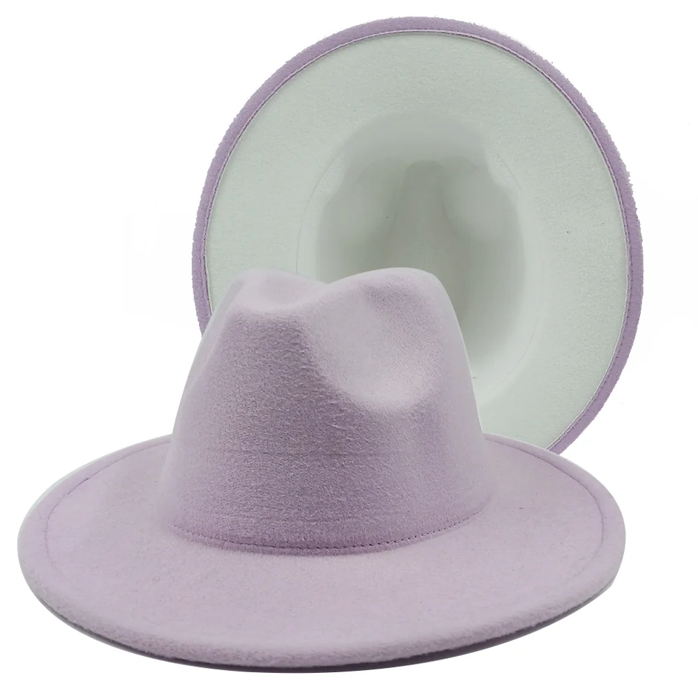Fedoras Wide Brim Hat Panama felt hat Male Jazz Church Top Cap British Women