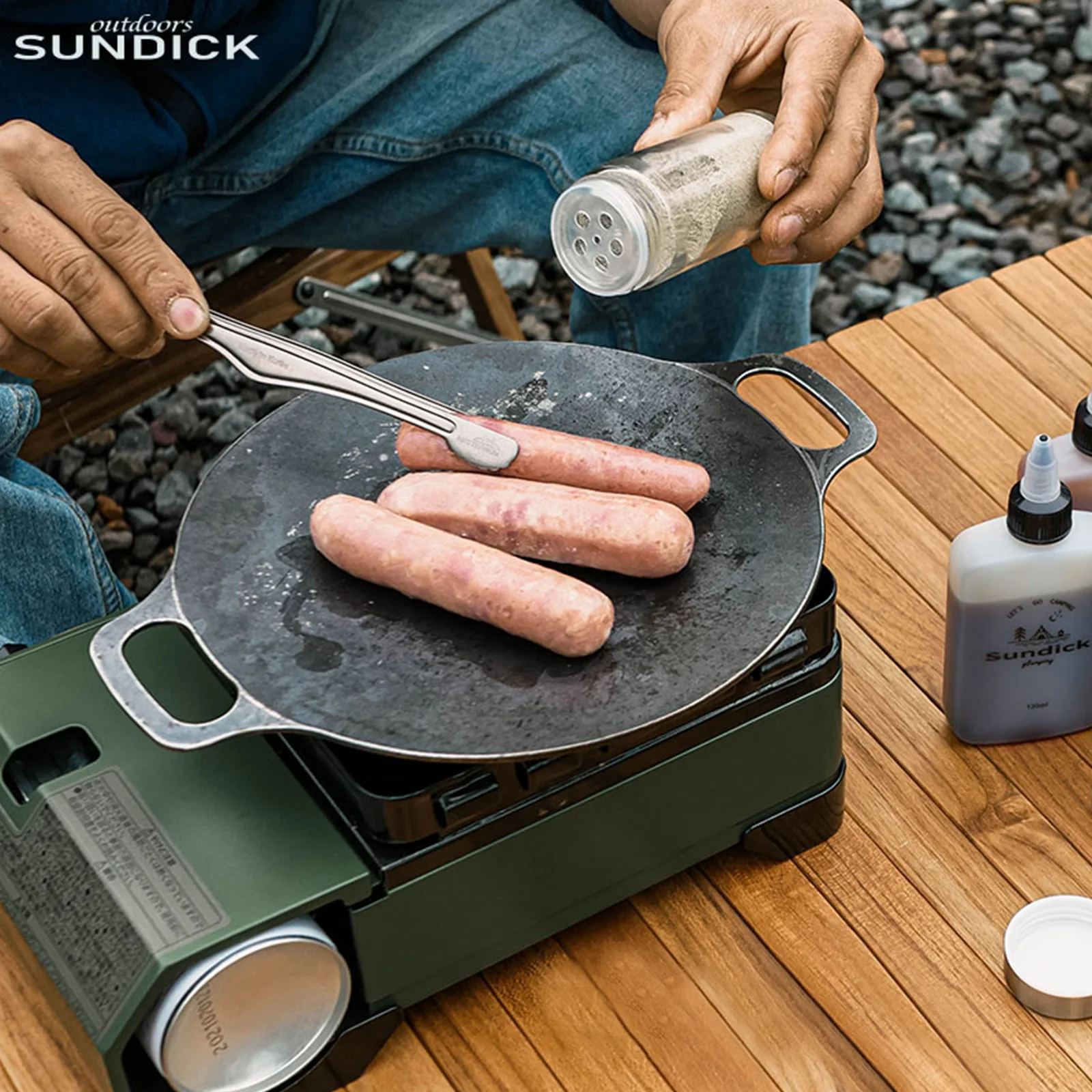 SUNDICK Camping Seasoning Bottle Set with Storage Bag Outdoor Spice Jar Portable Multifunctional Lightweight for Outdoor Picnic spice container