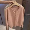 Fashion Women's Thin Fleece Knit Loose Short Cashmere Sweater Round Neck Warm Korean  Casual Female Sweater Top Cloting 1