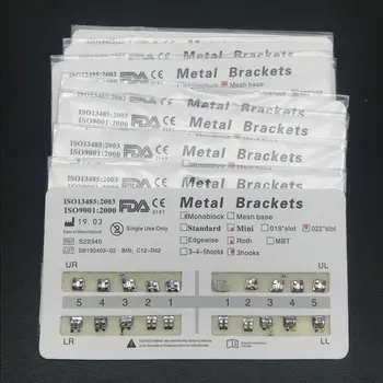 10 แพ็คทันตกรรมจัดฟันวงเล็บโลหะวงเล็บ MINI Roth/MBT/Edgewise 022 สล็อตทันตแพทย์วงเล็บทันตกรรมวงเล็บโลหะ 17