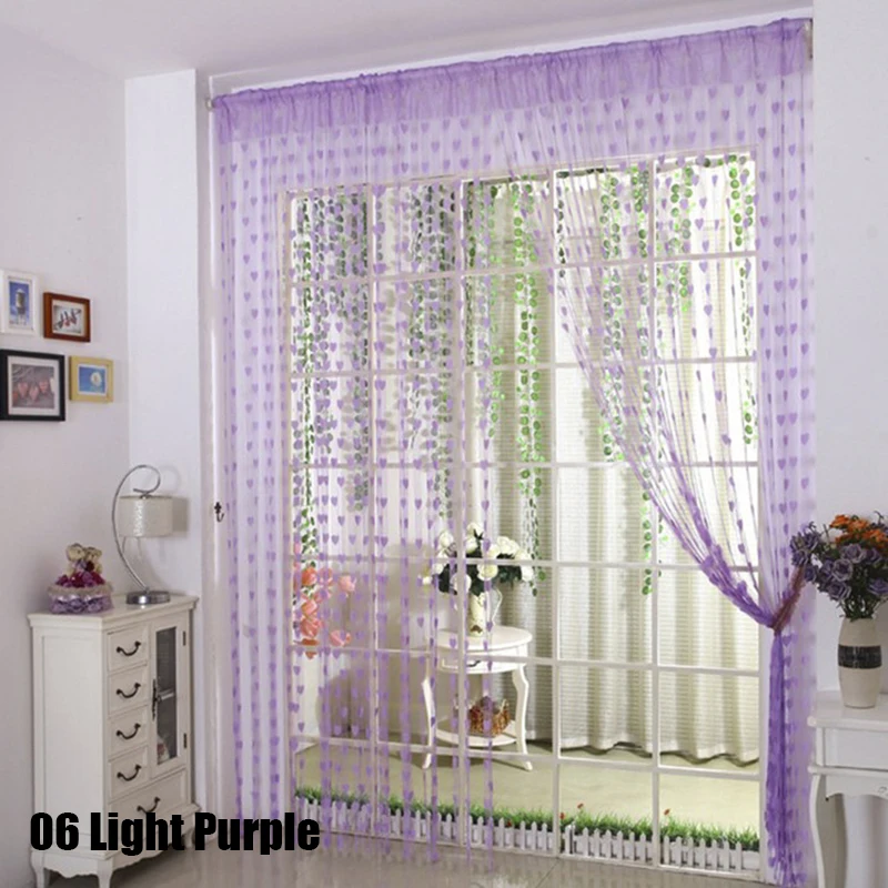 Colorful Romantic Love Pattern Line String Curtain Window Door Sheer Curtain Living Room Home Decoration 100CM * 200CM sheer curtains window curtains decor curtains string curtain