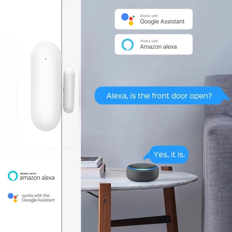 Tuya Smart WiFi Door Sensor Door Open / Closed Detectors Compatible With Alexa Google Home SmartLife APP Free Customised Door Window Sensor