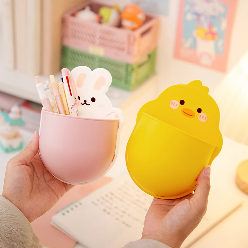 MOHAMM-Cartoon Self-adhesive Wall Mount Pen Pencil Holder Markers Writing Storage Desktop Organizer 1 Pc pen holder desk organizer pen and brush holder