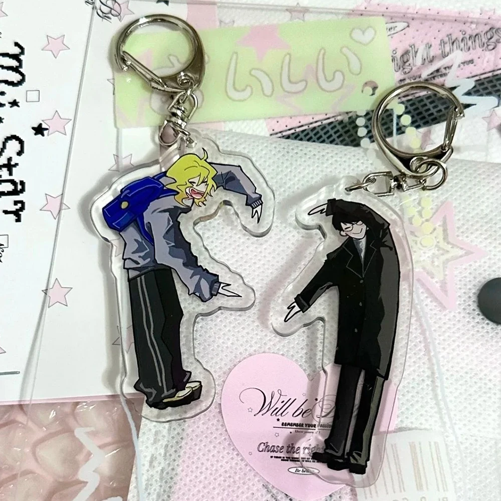 Anime Cosplay Accessories Anime Doukyuusei Kusakabe Hikaru Sajou Rihito Key Chain Cosplay Alloy Keychain Acrylic Keyring Backpack Pendant Gifts