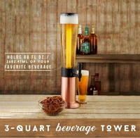 Beer tower drink dispenser with Pro-Pour faucet and freezer tube to keep drinks cold, perfect for parties and game days 2