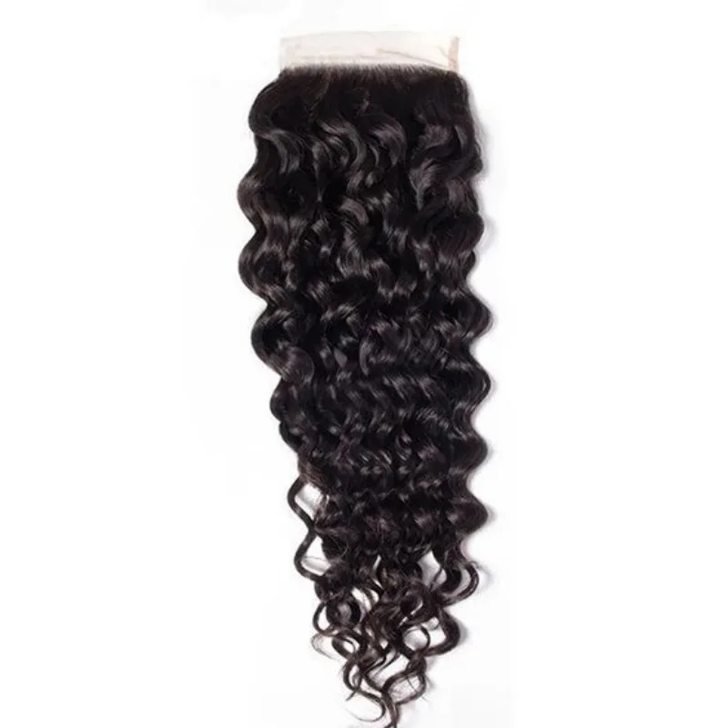 4x4 Lace Closure Human Hair Transparent Swiss Lace 150% Density Brazilian Virgin Hair