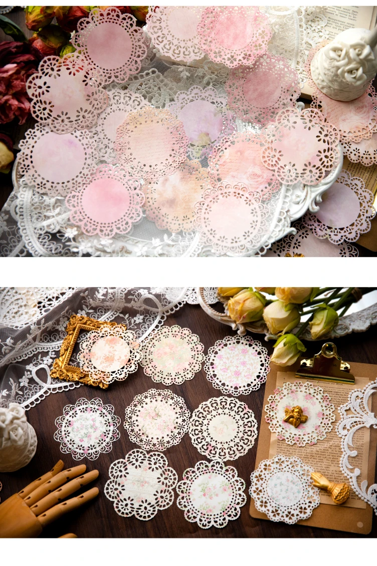 20 teile/los INS spitze material papier Dekorative Scrapbooking Tagebuch Album handgemachte Collage material Hintergrund papier – Detail 10