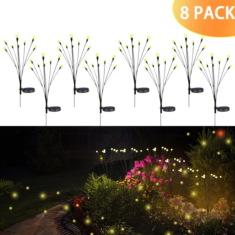 solar led light outdoor landscape lights firework firefly garden light waterproof solar light christmas lights garden decoration 10/8/6LED Solar Firefly Lights Solar Garden Firework Light Outdoor Waterproof Swaying Light for Yard Patio Pathway Decoration