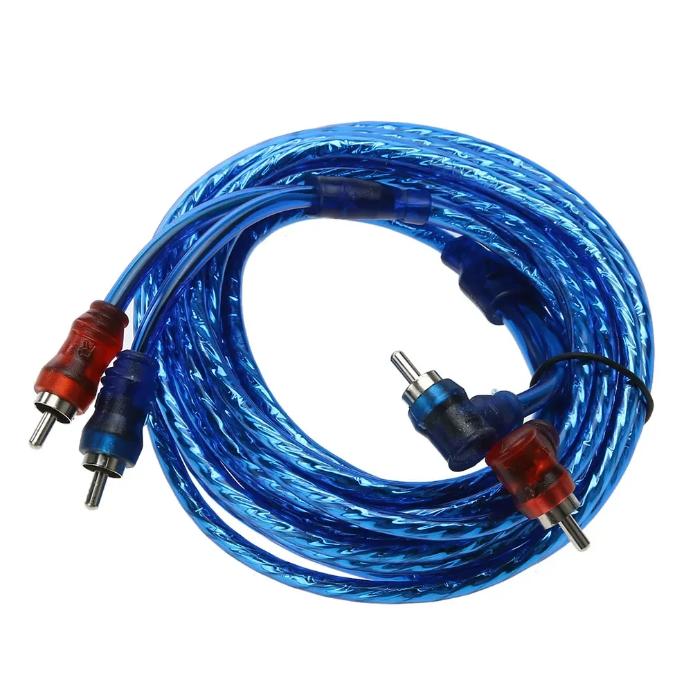 2 RCA to 2 RCA Plug Car Audio System Amplifier Braided High Definition Copper Cable 5 Meter for Home Cinema and Digital Stereo
