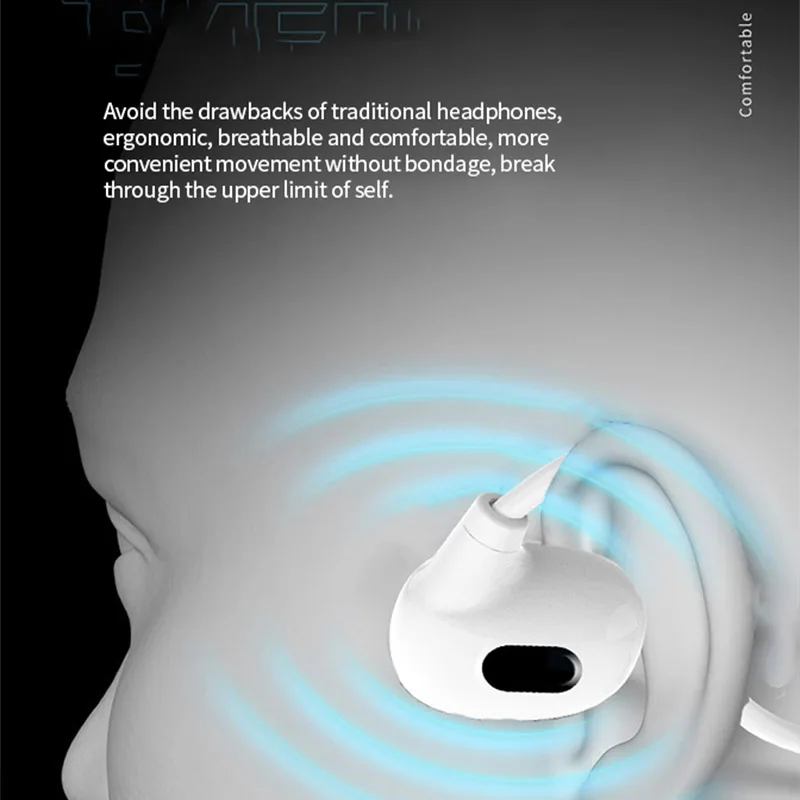 Bluetooth Sports Earbuds with Air Conduction and Built-in Mic