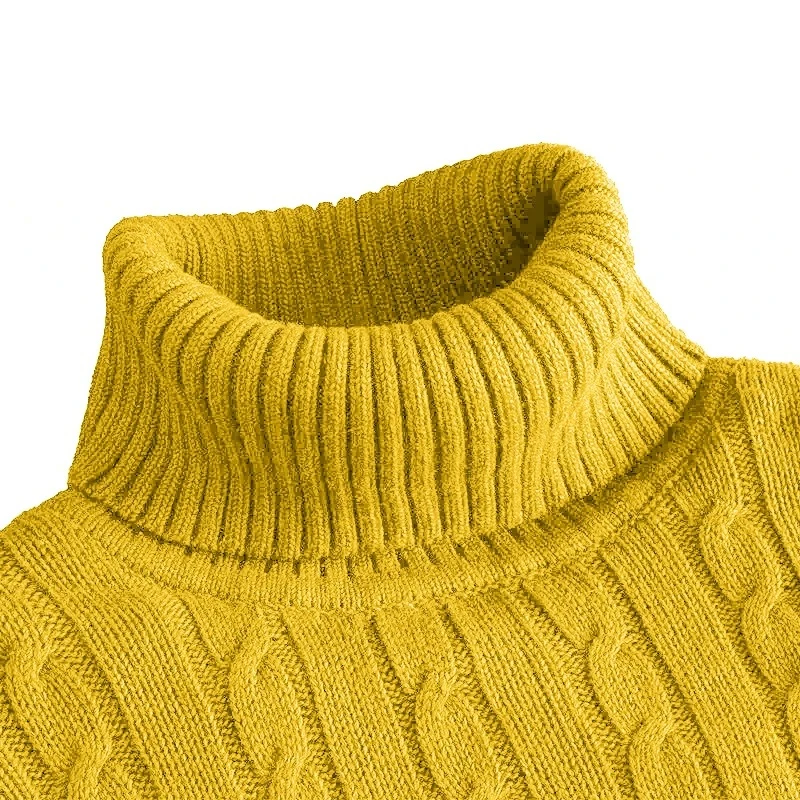 Animal Game Outdoor Men's Long Knitwear Pullover Sweaters Turtleneck Sweater Casual Sweater Winter Warm Basic Top Cold Blouse