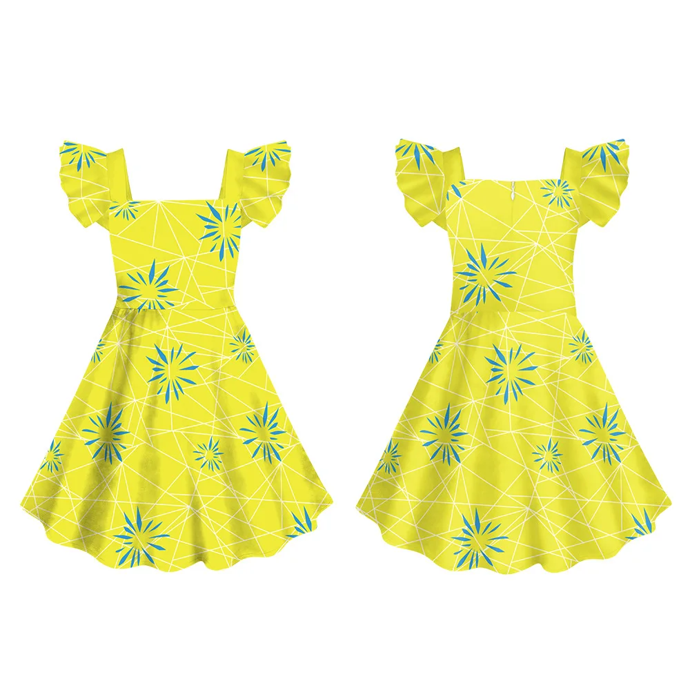 Disgust Joy Cosplay Kids Dress Costume Movie Inside Cosplay Out 2 Roleplay Scarf Skirts Full Set Children Halloween Party Suits